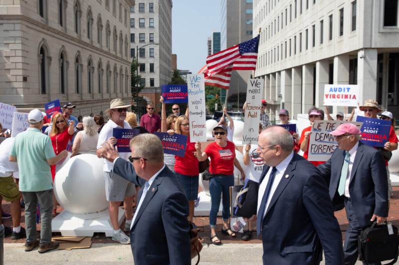 Protestors in Richmond opposing election results