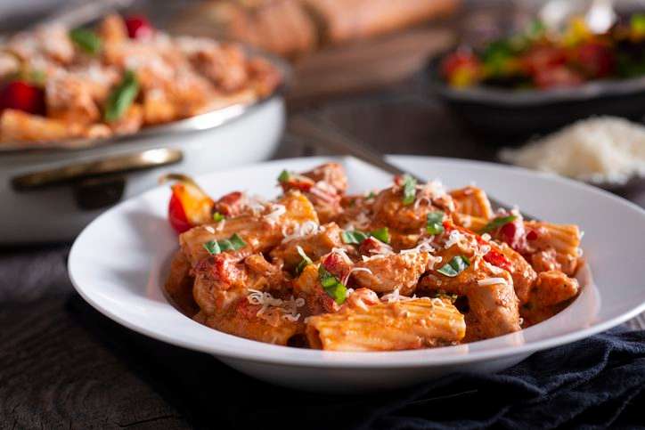 Rigatoni with Chicken and Marinara Sauce at a restaurant