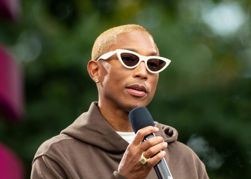 New York, NY - September 28, 2019: Pharrell Williams speaks on stage during 2019 Global Citizen Festival at Central Park.