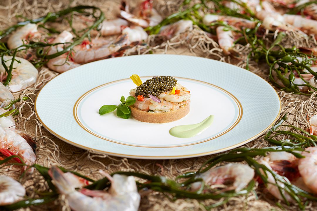 Shrimp and caviar at The Inn at Little Washington