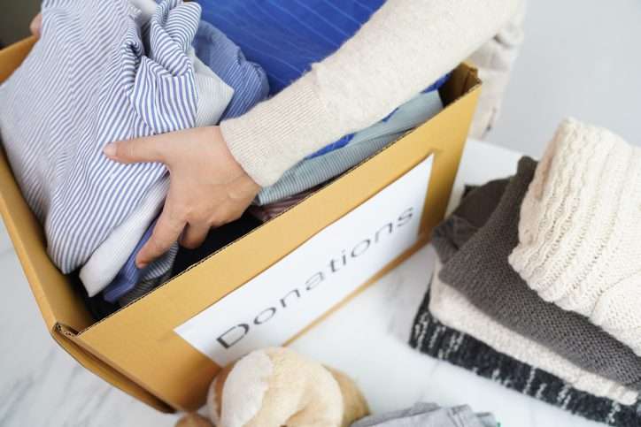 Box of clothes to be donated