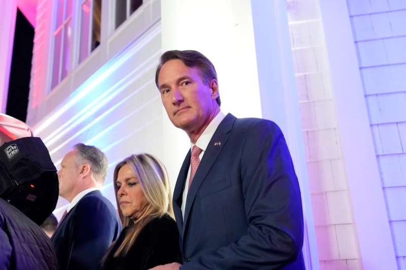 Photo of Republican VA governor Glenn Youngkin looking past the camera. Youngkin just vetoed two contraception bills.