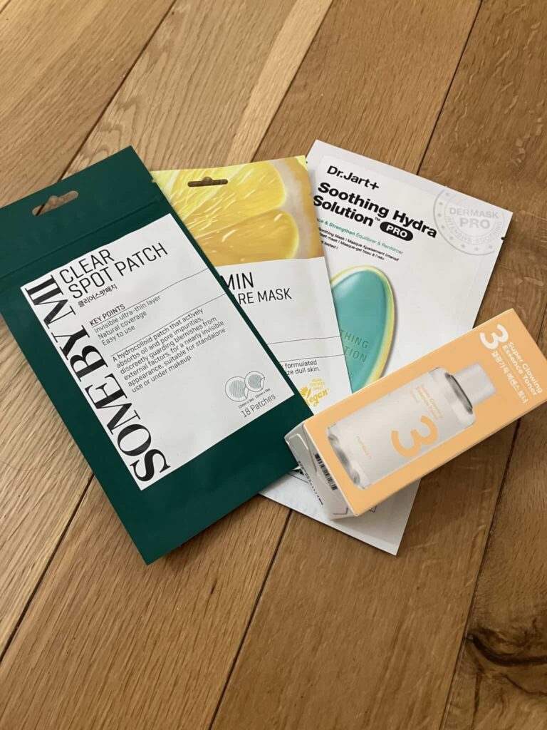 a variety of k-beauty products