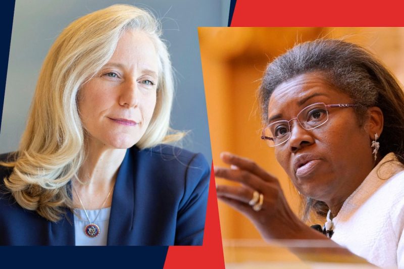 Photo compilation of Abigail Spanberger and Winsome Earle-Sears