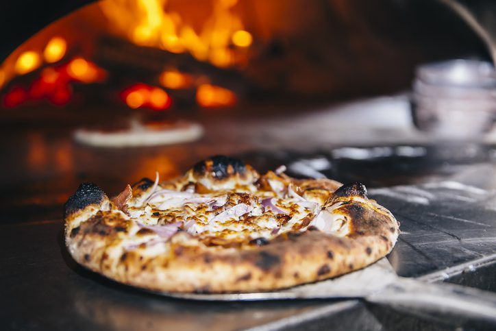 Pizza in a restaurant