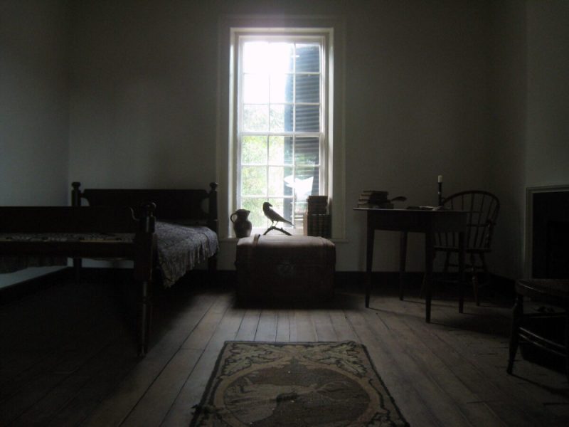 a simple room with a window