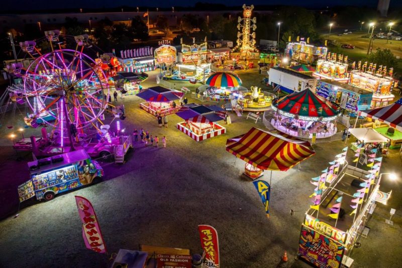 An aerial view of the Warren County Fair in Virginia