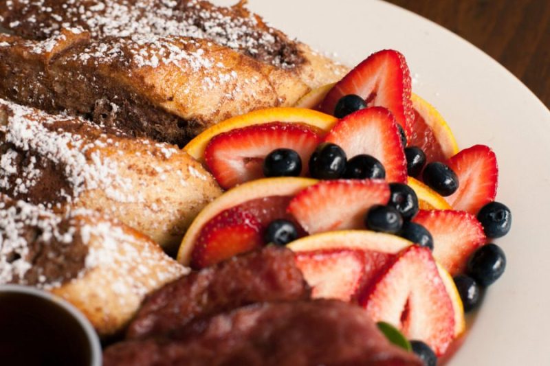 French toast with fruit for brunch