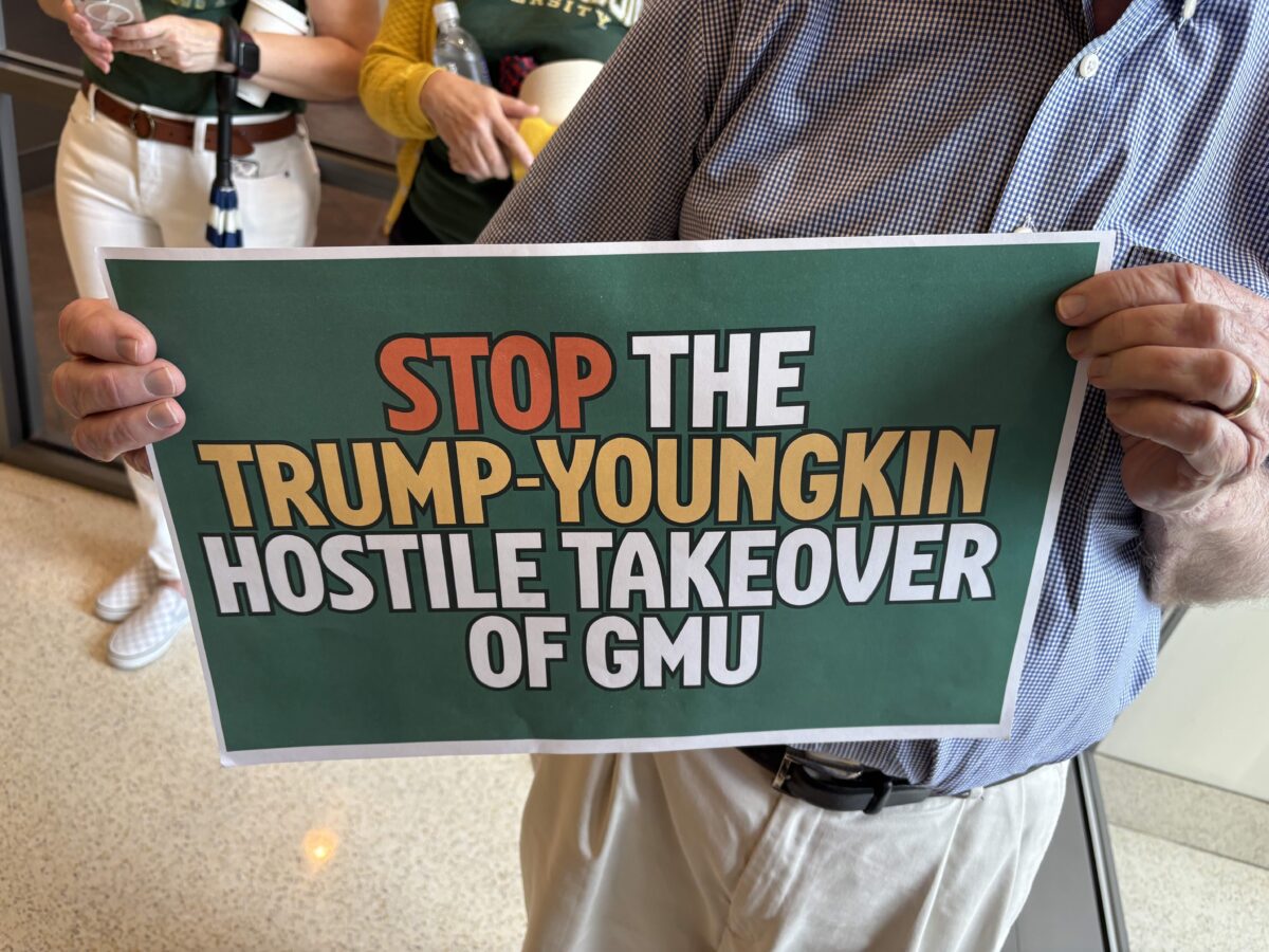 Professors, campus community rally against Trump attacks on GMU, UVA