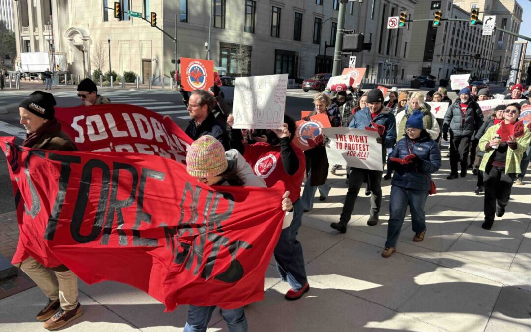 Virginia campus workers rally to end union restrictions rooted in Jim Crow