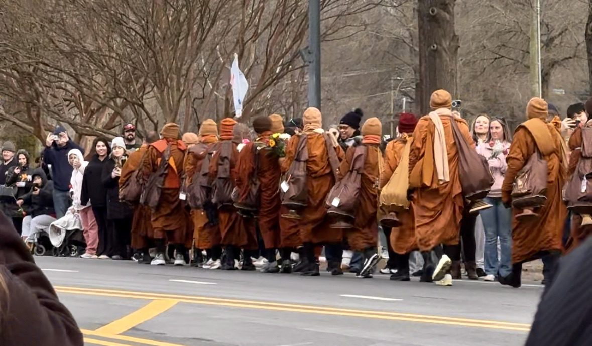 Walk for Peace monks alter Virginia route as they near Washington, DC