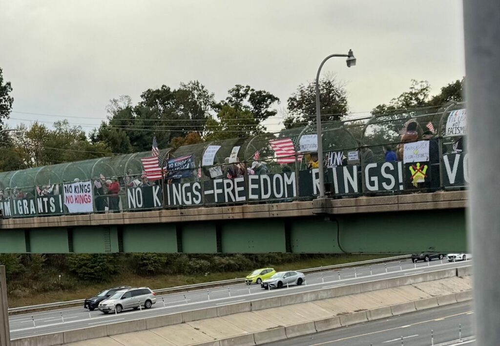 Fairfax Indivisible's sign event from the No Kings 2 protests.