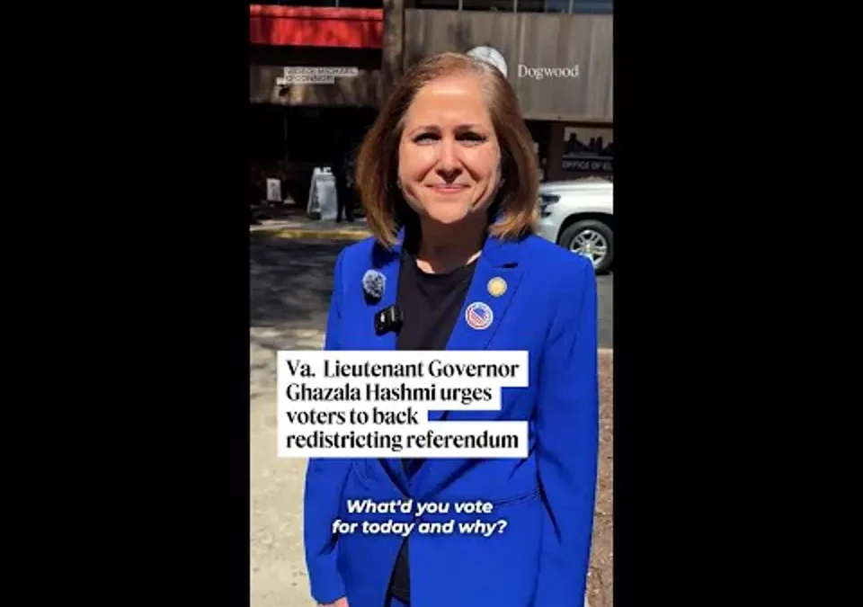 Va. Lieutenant Governor Ghazala Hashmi urges voters to back redistricting referendum
