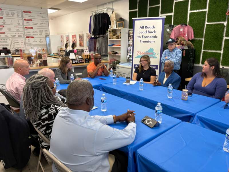 Elaine Luria listens to voter concerns in Virginia Beach at the Sundae Scoop ice cream shop on Sept. 23, 2026.